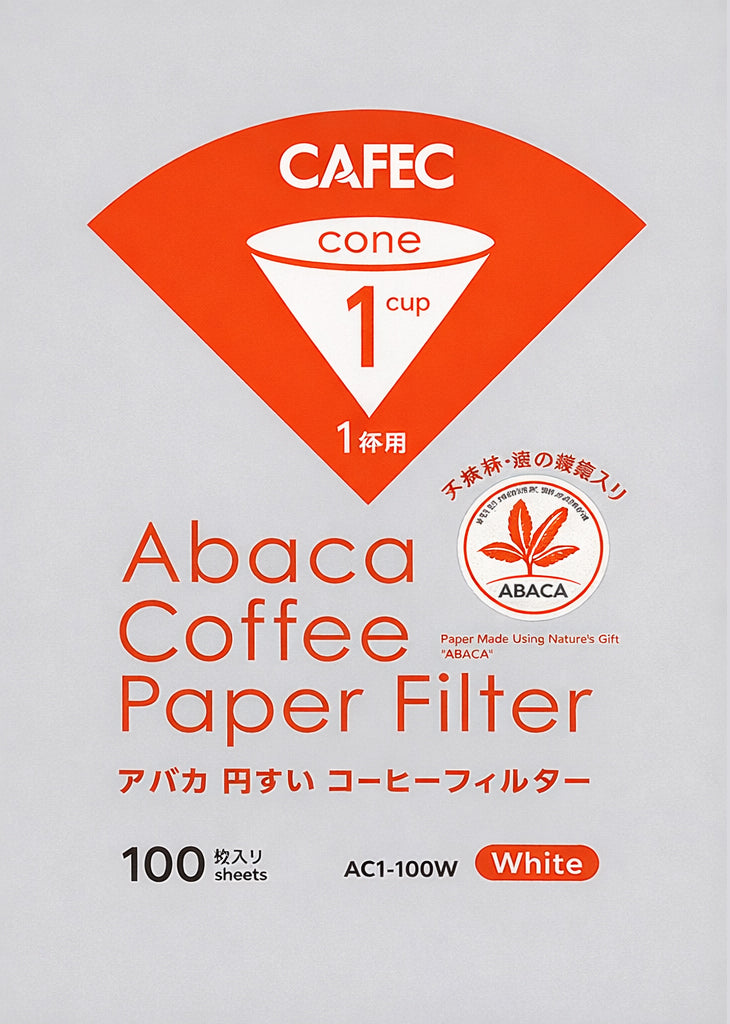 CAFEC Abaca Cup 1 Cone Paper Filter | V60 01 cup | AC4-100W