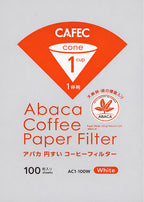 CAFEC Abaca Cup 1 Cone Paper Filter | V60 01 cup | AC4-100W
